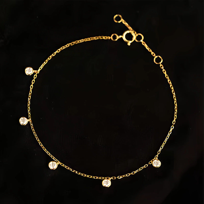 S925 Sterling Silver Plated 18K Gold Bubble Flash Diamond Bracelet