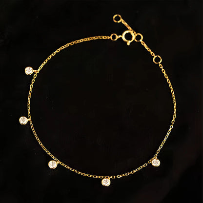 S925 Sterling Silver Plated 18K Gold Bubble Flash Diamond Bracelet