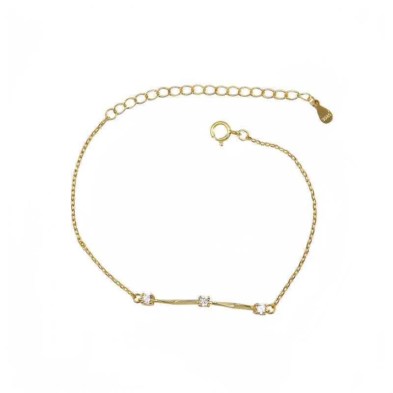 S925 Sterling Silver Plated 14K Gold Classic Mobius Bracelet