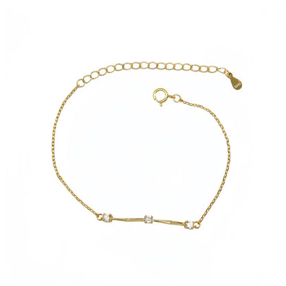 S925 Sterling Silver Plated 14K Gold Classic Mobius Bracelet