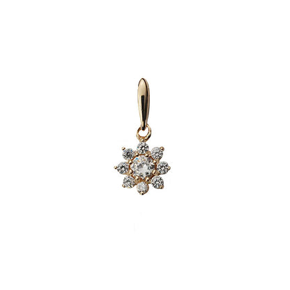 S925 Sterling Silver Plated 14K Gold Classic Snowflake Shape Necklace